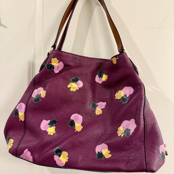 Coach Edi Plumb Floral Shoulder Bag - Picture 3 of 6